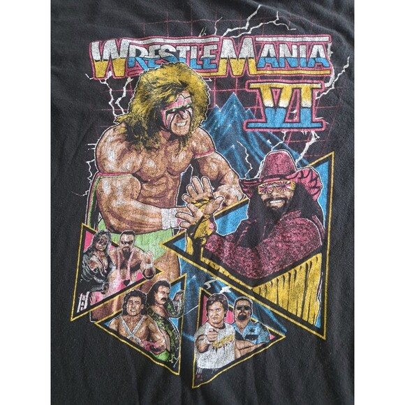 WWE WrestleMania T-Shirt Men’s XL Black Retro Wrestling Ultimate Warrior Graphic - Picture 3 of 6